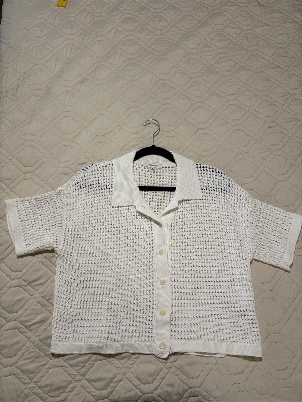 Madewell Cream Open-Weave Button-Down Kids Shirt